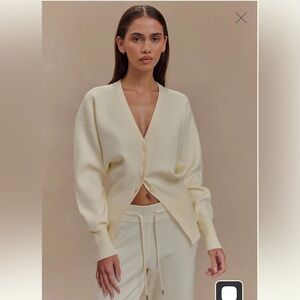 Alexia Buttoned Oversized Cardigan - Ivory by Meshki